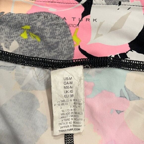 𝅺trina Turk Pop Floral Camo Leggings Sz M - Picture 8 of 12